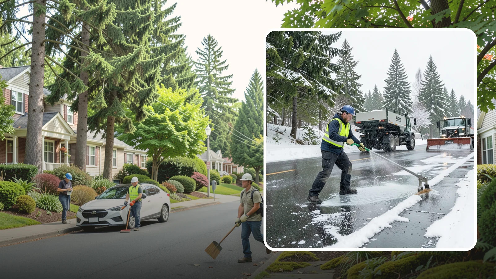 Liquid Deicing in Beaux Arts Village, King County, WA - Liquid deicing sprays brine directly onto pavement for fast, even coverage that resists the wind and rain of coastal winters.