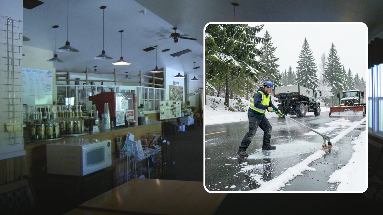 Liquid Deicing in Black Diamond, King County, WA - Liquid deicing sprays brine directly onto pavement for fast, even coverage that resists the wind and rain of coastal winters.