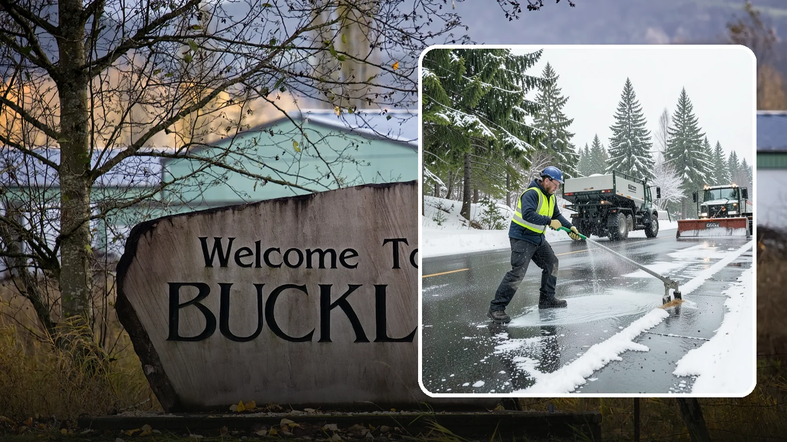 Liquid Deicing in Buckley, Pierce County, WA - Liquid deicing sprays brine directly onto pavement for fast, even coverage that resists the wind and rain of coastal winters.
