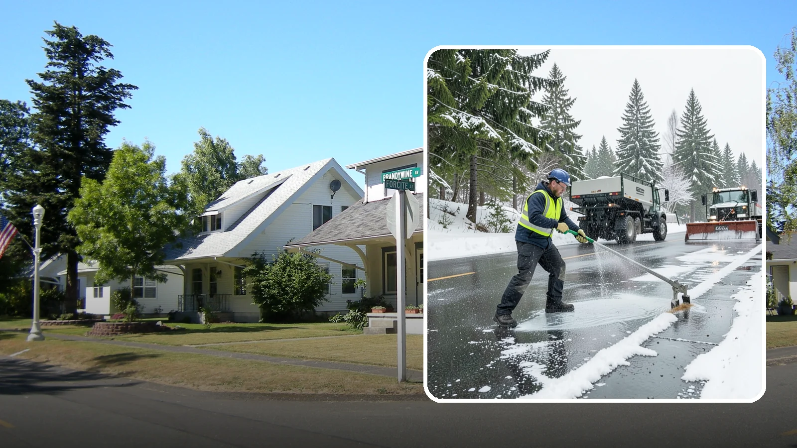 Liquid Deicing in DuPont, Pierce County, WA - Liquid deicing sprays brine directly onto pavement for fast, even coverage that resists the wind and rain of coastal winters.