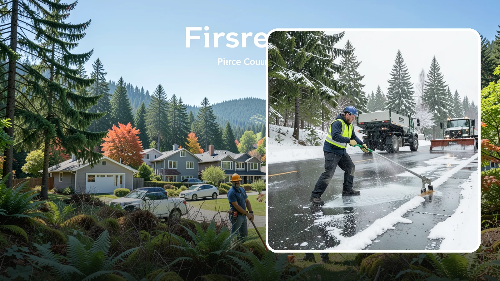 Liquid Deicing in Fircrest, Pierce County, WA - Liquid deicing sprays brine directly onto pavement for fast, even coverage that resists the wind and rain of coastal winters.