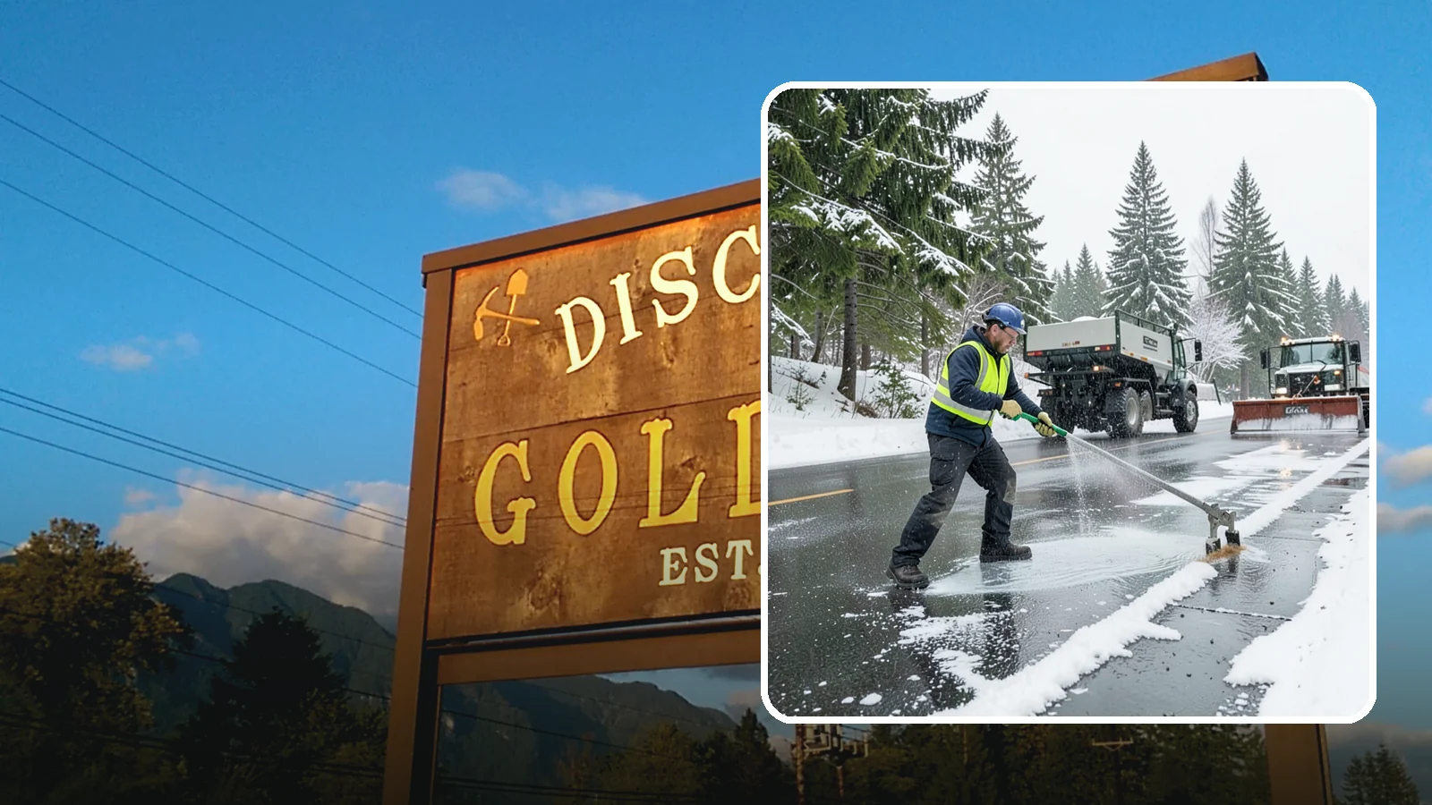 Liquid Deicing in Gold Bar, Snohomish County, WA - Liquid deicing sprays brine directly onto pavement for fast, even coverage that resists the wind and rain of coastal winters.
