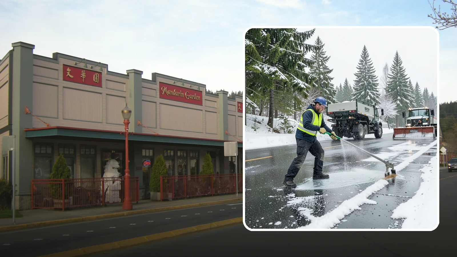 Liquid Deicing in Issaquah, King County, WA - Liquid deicing sprays brine directly onto pavement for fast, even coverage that resists the wind and rain of coastal winters.