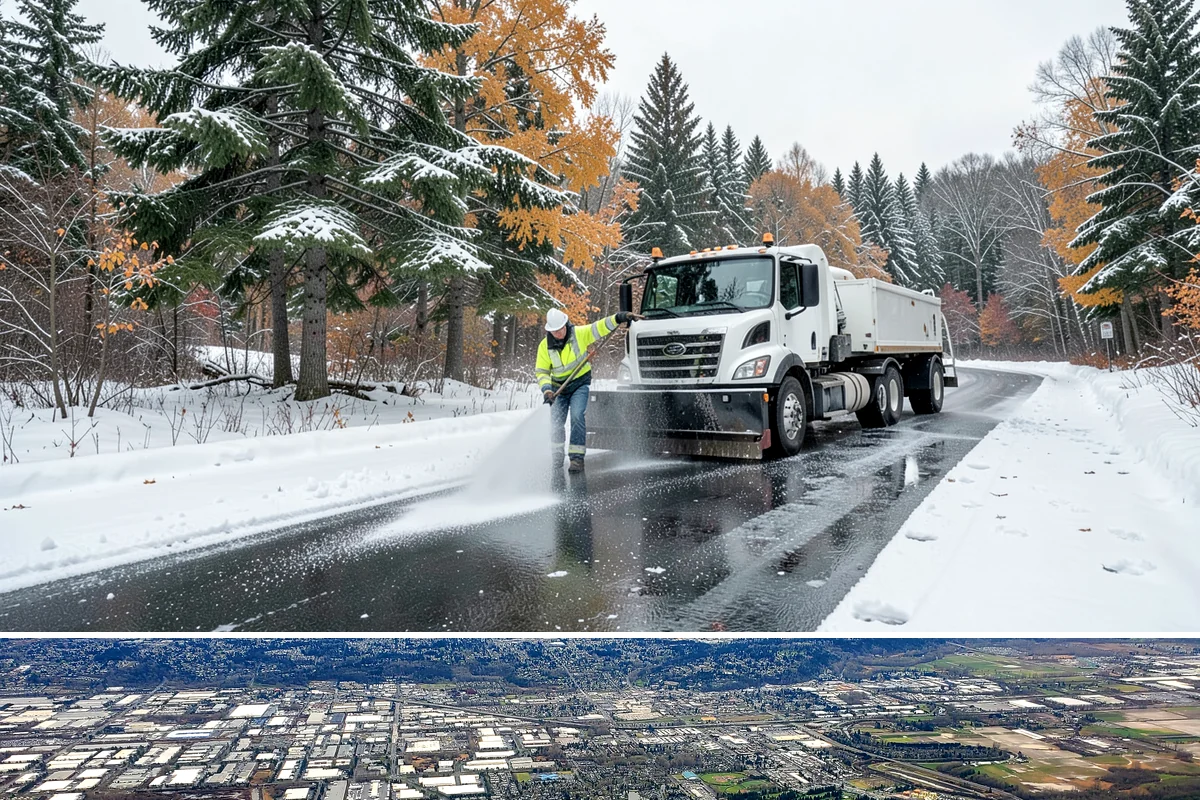 Liquid Deicing in Kent, King County, WA - Liquid deicing is ideal from November through February, especially as a pretreatment before the wet, windy freeze events common...