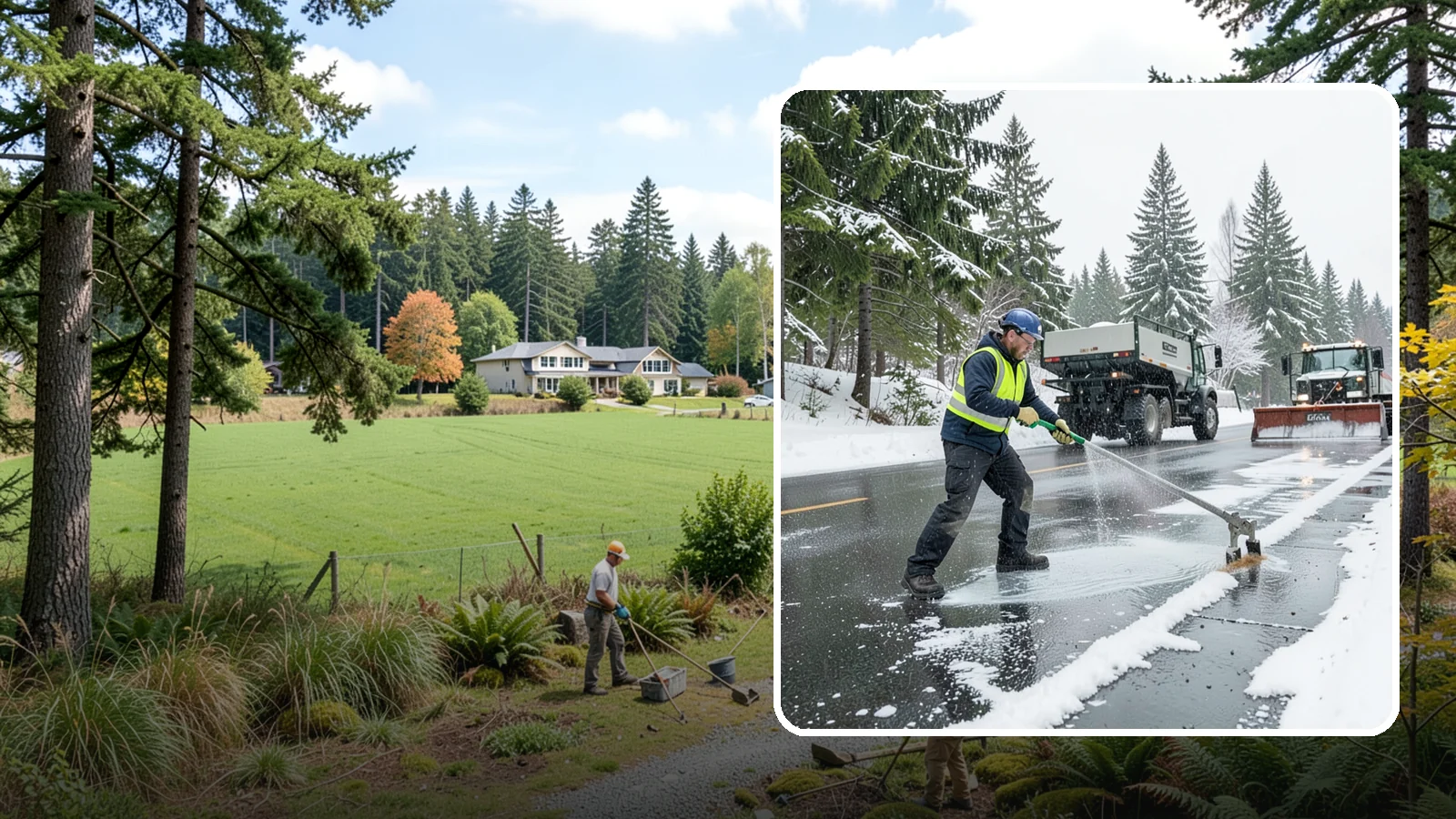 Liquid Deicing in Lyman, Skagit County, WA - Liquid deicing sprays brine directly onto pavement for fast, even coverage that resists the wind and rain of coastal winters.