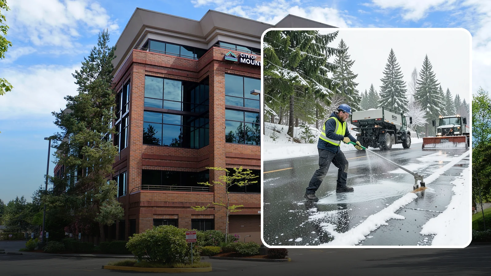 Liquid Deicing in Mountlake Terrace, Snohomish County, WA - Liquid deicing sprays brine directly onto pavement for fast, even coverage that resists the wind and rain of coastal winters.