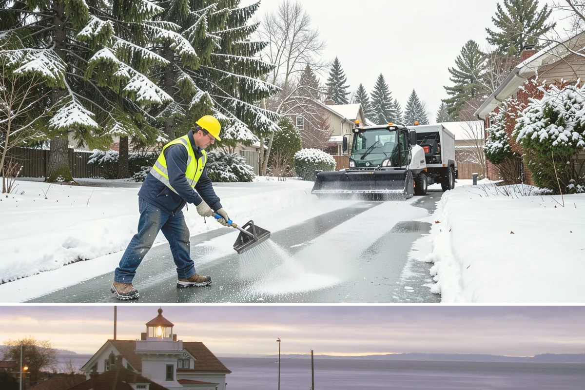 Liquid Deicing in Mukilteo, Snohomish County, WA - Liquid deicing is ideal from November through February, especially as a pretreatment before the wet, windy freeze events common...