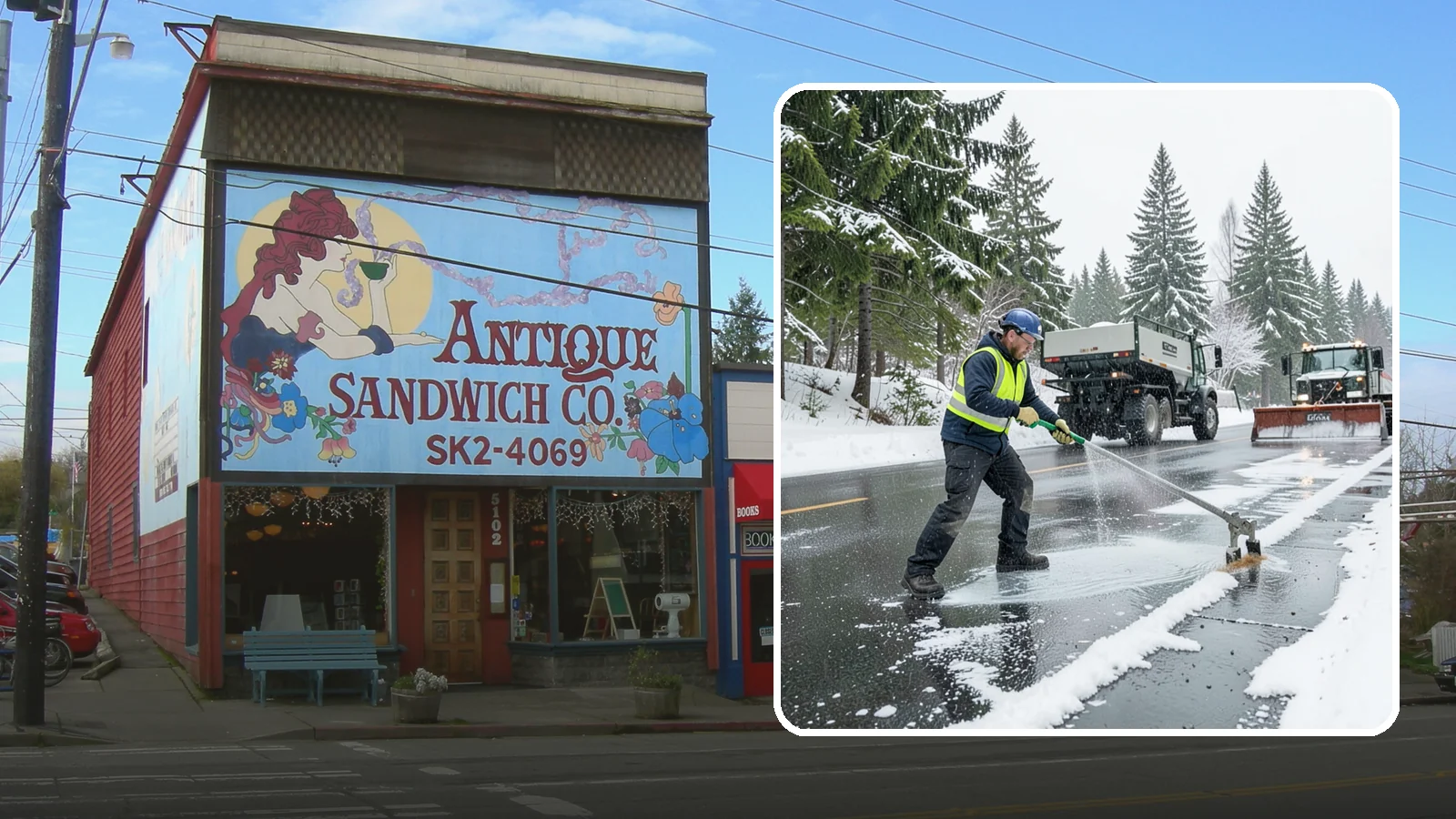 Liquid Deicing in Ruston, Pierce County, WA - Liquid deicing sprays brine directly onto pavement for fast, even coverage that resists the wind and rain of coastal winters.