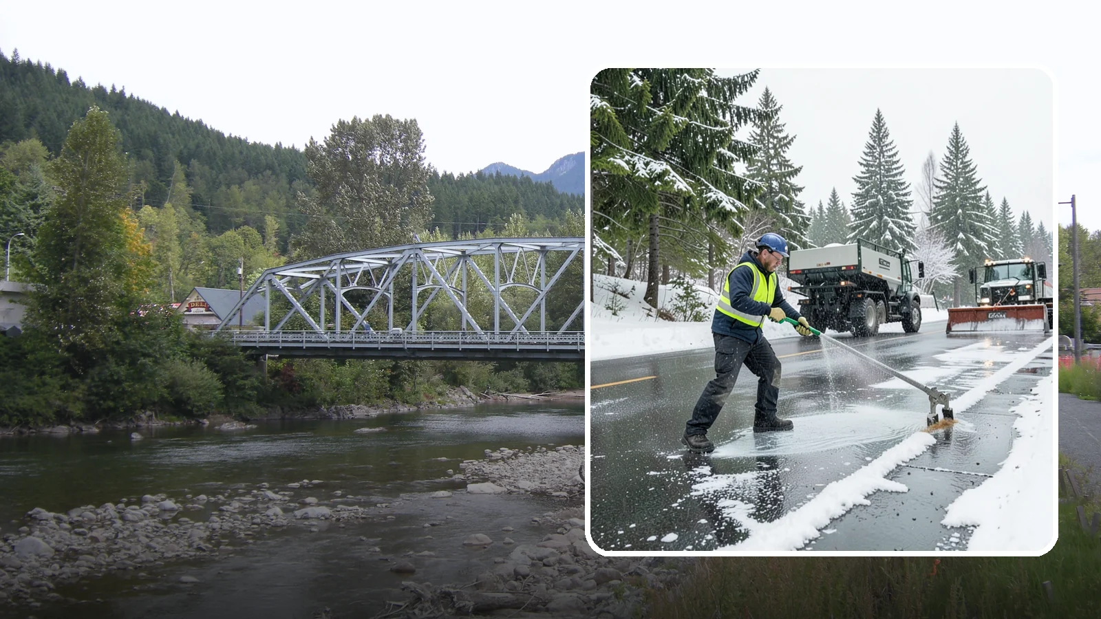 Liquid Deicing in Skykomish, King County, WA - Liquid deicing sprays brine directly onto pavement for fast, even coverage that resists the wind and rain of coastal winters.