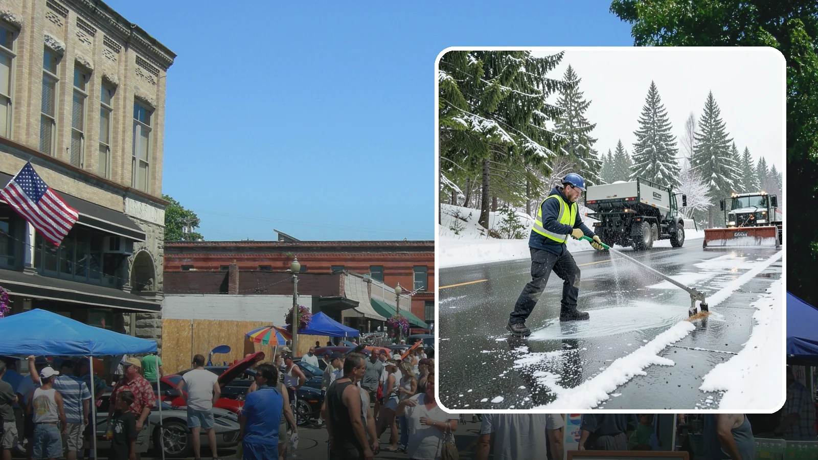 Liquid Deicing in Snohomish, Snohomish County, WA - Liquid deicing sprays brine directly onto pavement for fast, even coverage that resists the wind and rain of coastal winters.