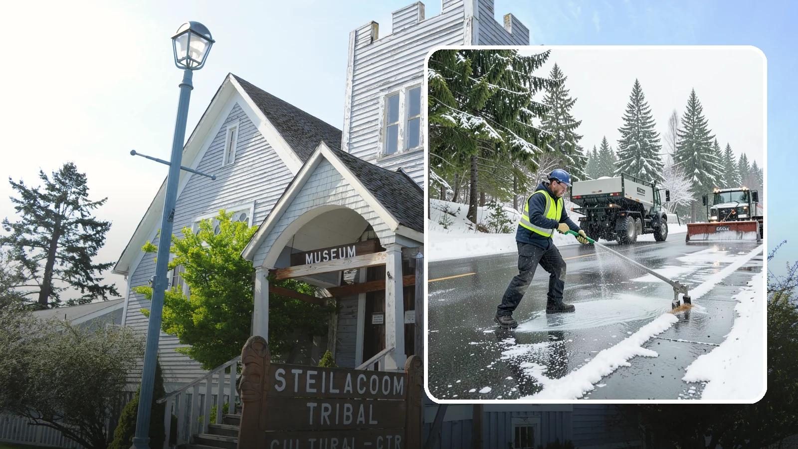 Liquid Deicing in Steilacoom, Pierce County, WA - Liquid deicing sprays brine directly onto pavement for fast, even coverage that resists the wind and rain of coastal winters.