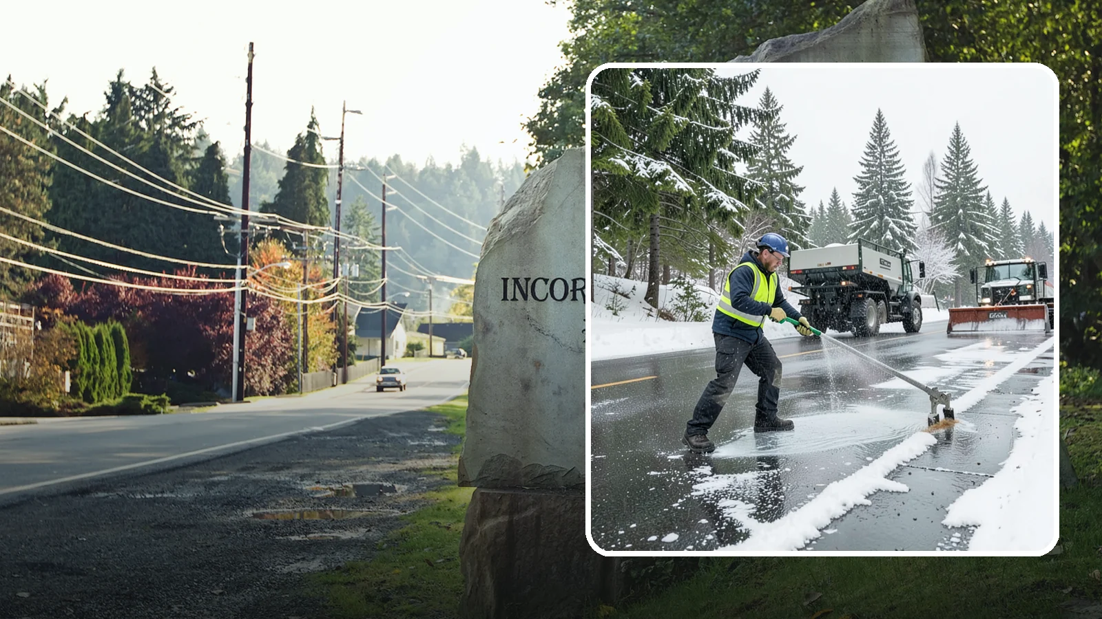 Liquid Deicing in Wilkeson, Pierce County, WA - Liquid deicing sprays brine directly onto pavement for fast, even coverage that resists the wind and rain of coastal winters.