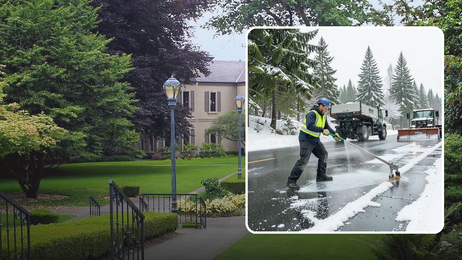 Liquid Deicing in Woodinville, King County, WA - Liquid deicing sprays brine directly onto pavement for fast, even coverage that resists the wind and rain of coastal winters.