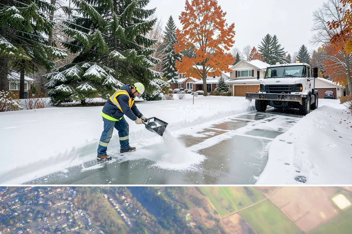 Liquid Salt Spraying in Algona, King County, WA - Liquid salt spraying is used through the core winter months whenever light ice or freezing drizzle threatens traction.