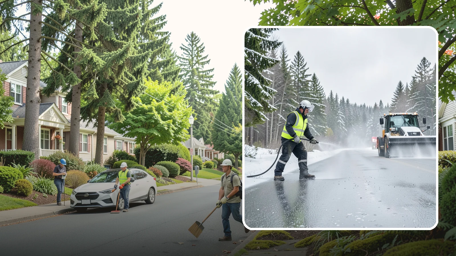Liquid Salt Spraying in Beaux Arts Village, King County, WA - Liquid salt spraying applies deicer in solution form for fast, even coverage that resists wind scatter and bounce.