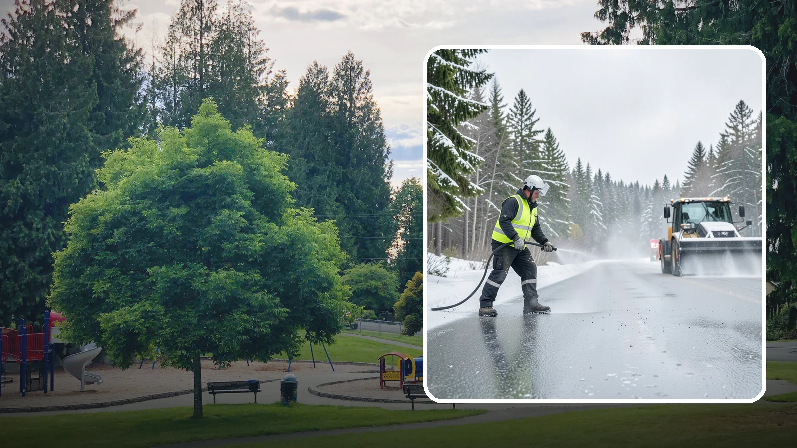 Liquid Salt Spraying in Bonney Lake, Pierce County, WA - Liquid salt spraying applies deicer in solution form for fast, even coverage that resists wind scatter and bounce.