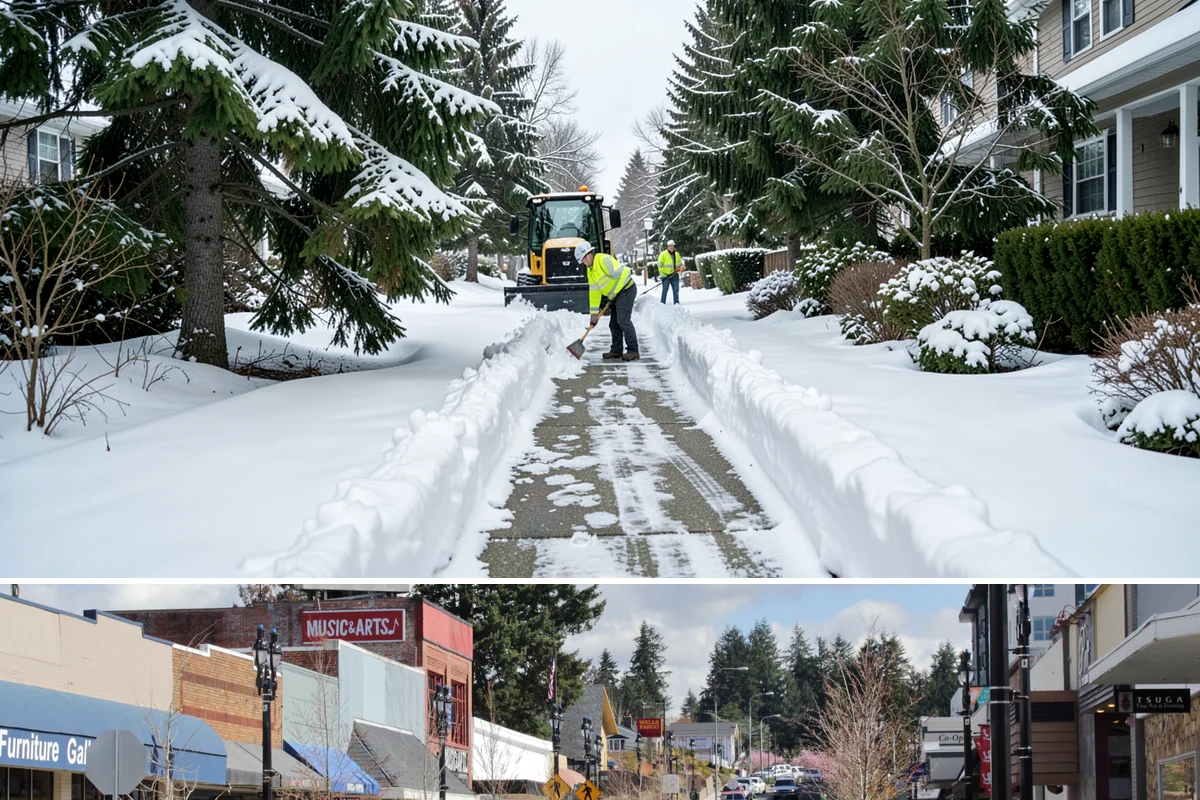 Liquid Salt Spraying in Bothell, King County, WA - Liquid salt spraying is used through the core winter months whenever light ice or freezing drizzle threatens traction.
