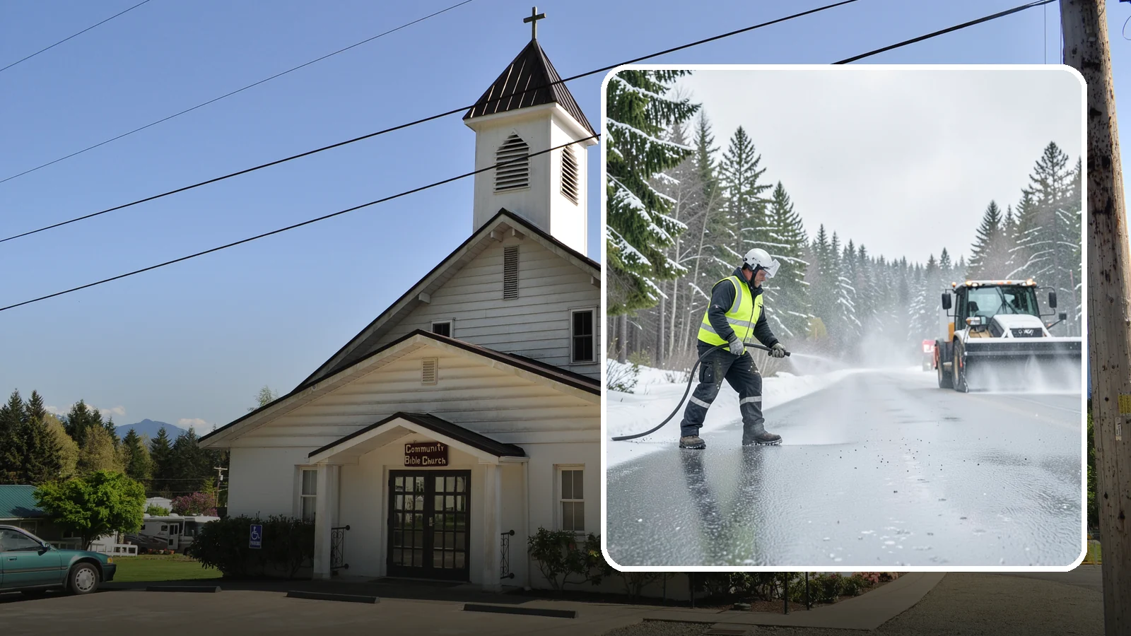 Liquid Salt Spraying in Concrete, Skagit County, WA - Liquid salt spraying applies deicer in solution form for fast, even coverage that resists wind scatter and bounce.