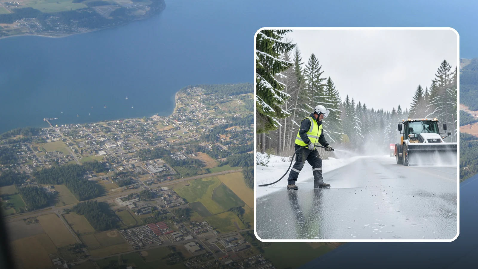 Liquid Salt Spraying in Coupeville, Island County, WA - Liquid salt spraying applies deicer in solution form for fast, even coverage that resists wind scatter and bounce.