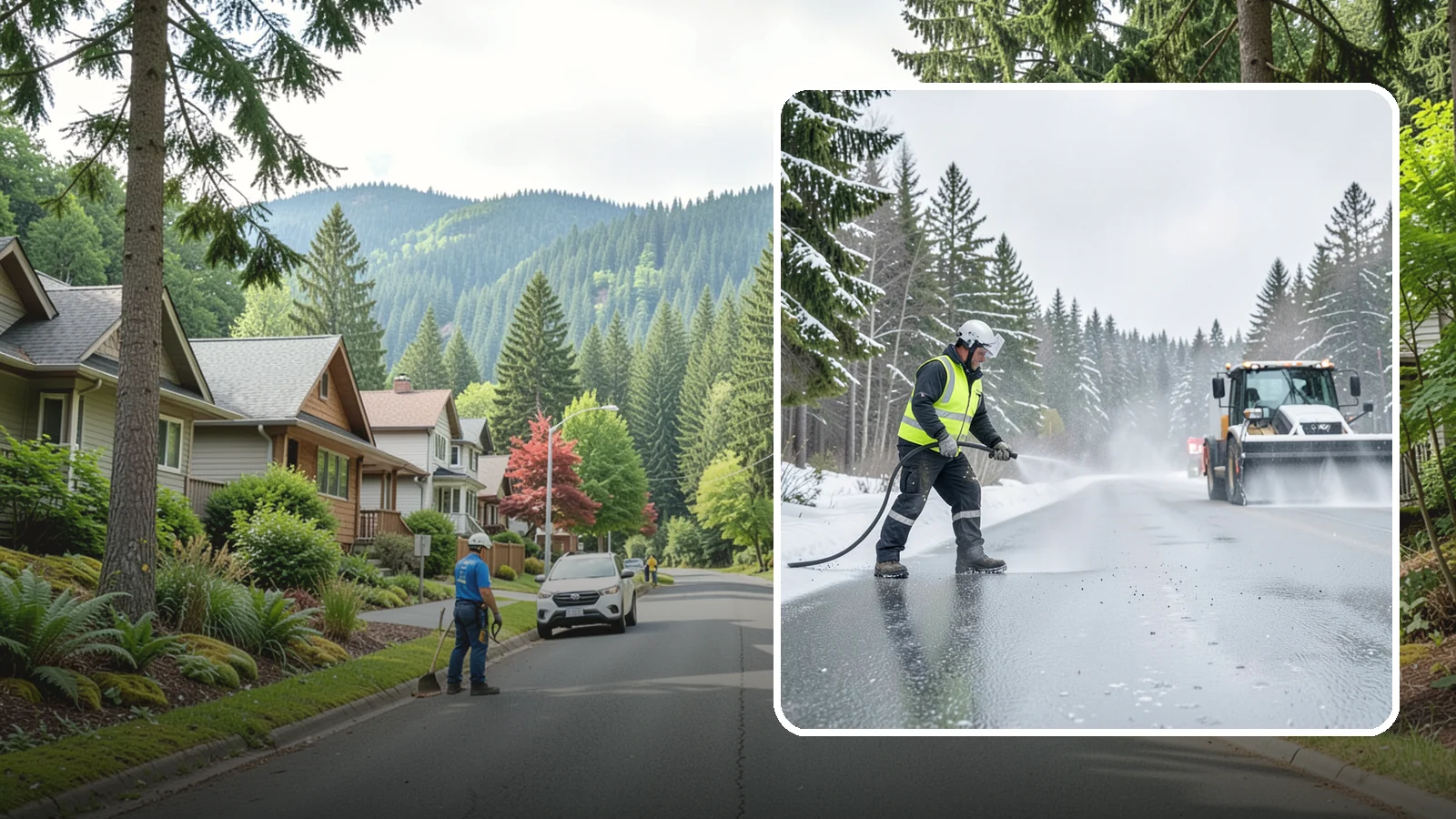 Liquid Salt Spraying in Darrington, Snohomish County, WA - Liquid salt spraying applies deicer in solution form for fast, even coverage that resists wind scatter and bounce.