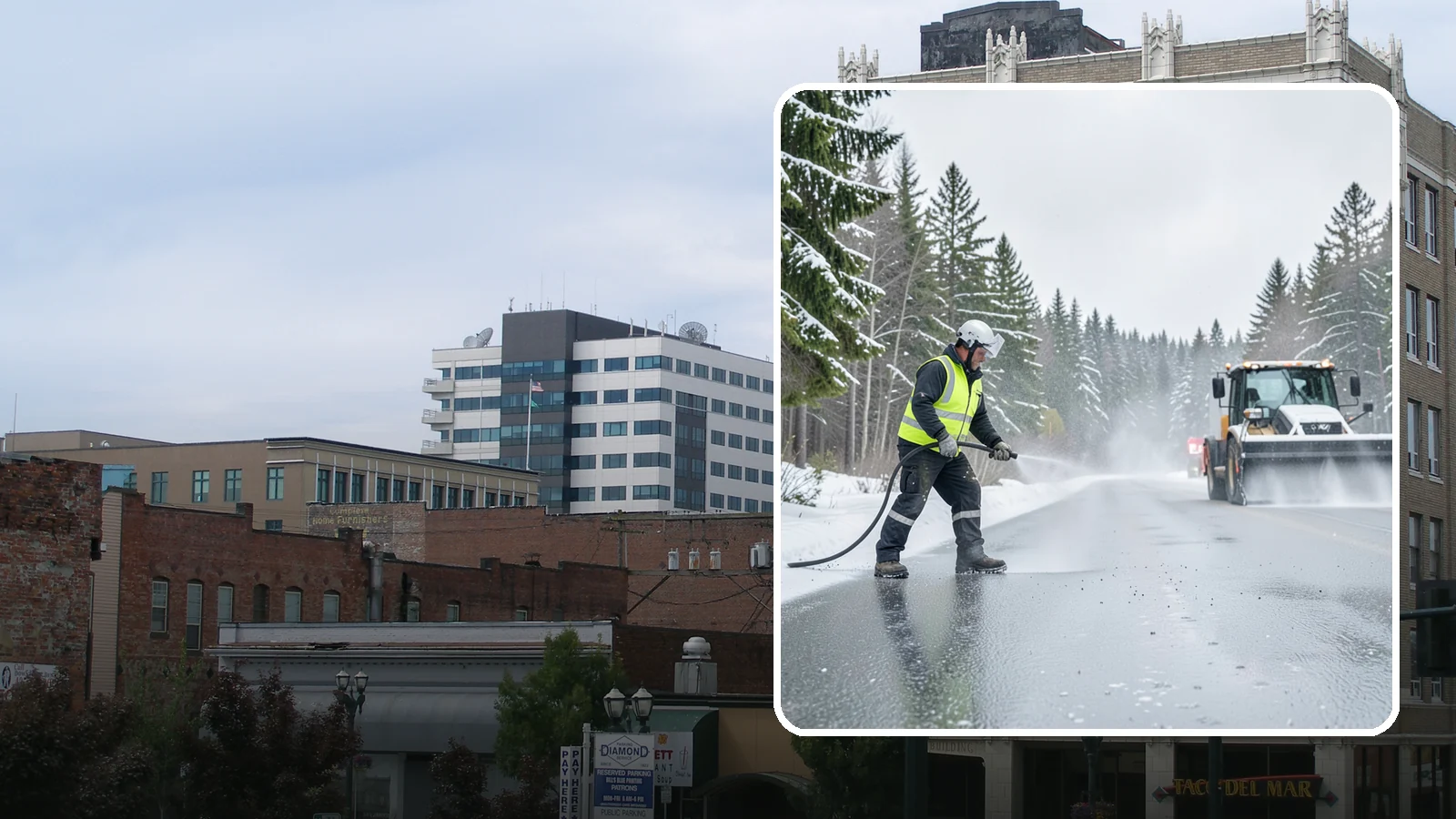 Liquid Salt Spraying in Everett, Snohomish County, WA - Liquid salt spraying applies deicer in solution form for fast, even coverage that resists wind scatter and bounce.
