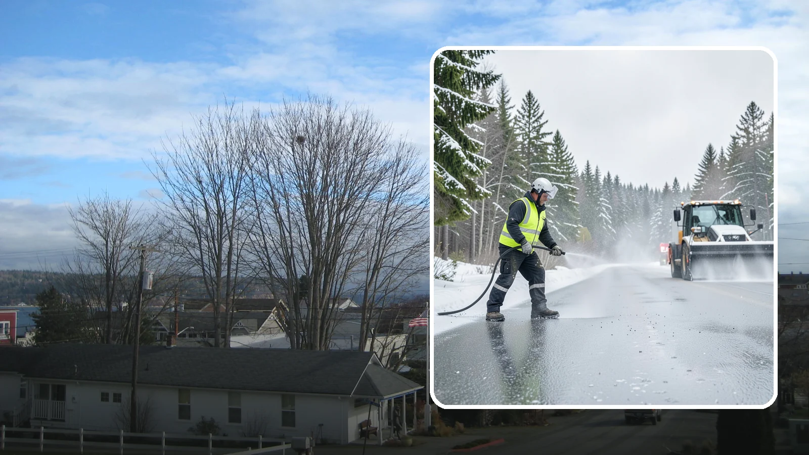 Liquid Salt Spraying in Langley, Island County, WA - Liquid salt spraying applies deicer in solution form for fast, even coverage that resists wind scatter and bounce.