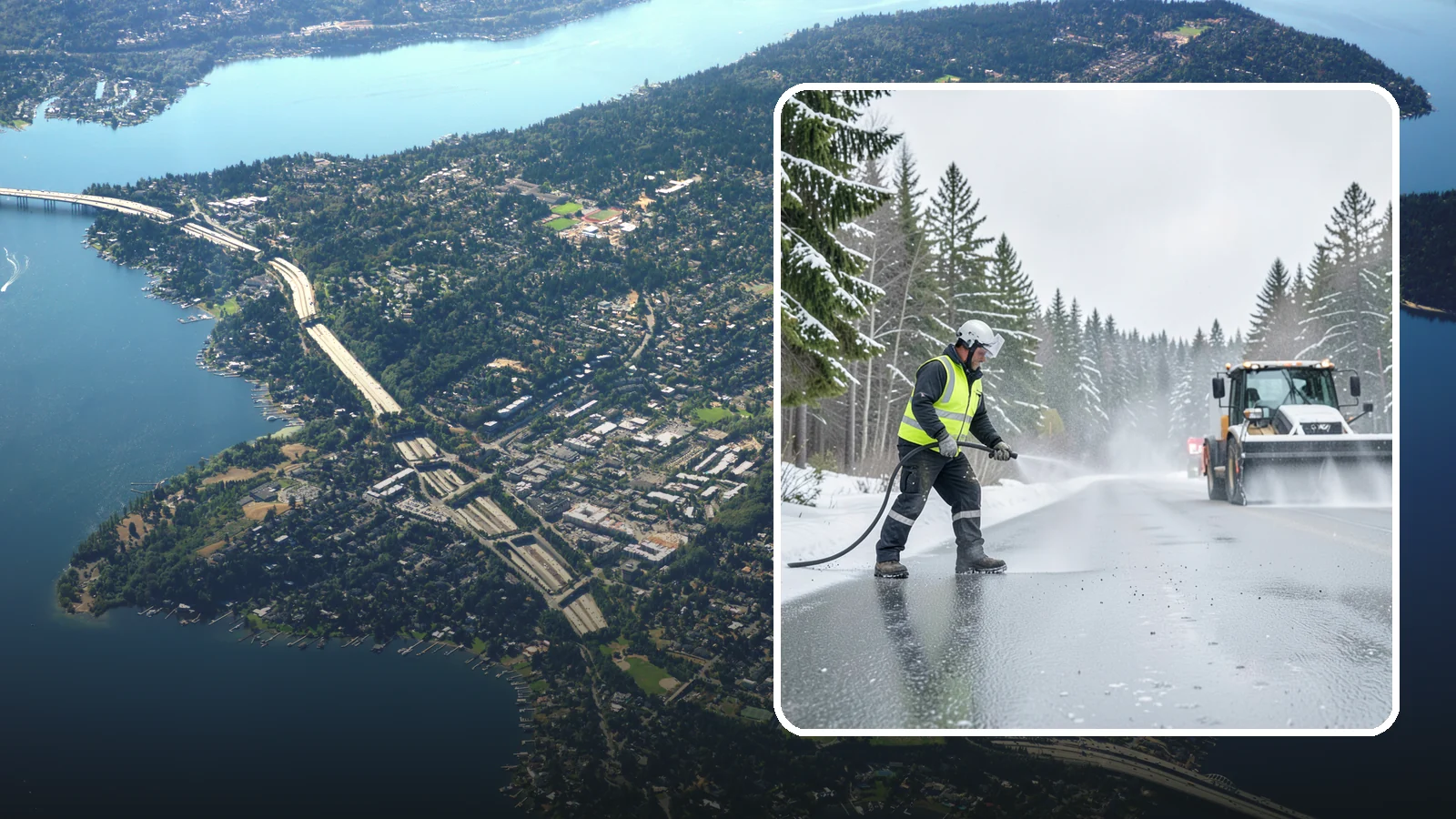 Liquid Salt Spraying in Mercer Island, King County, WA - Liquid salt spraying applies deicer in solution form for fast, even coverage that resists wind scatter and bounce.