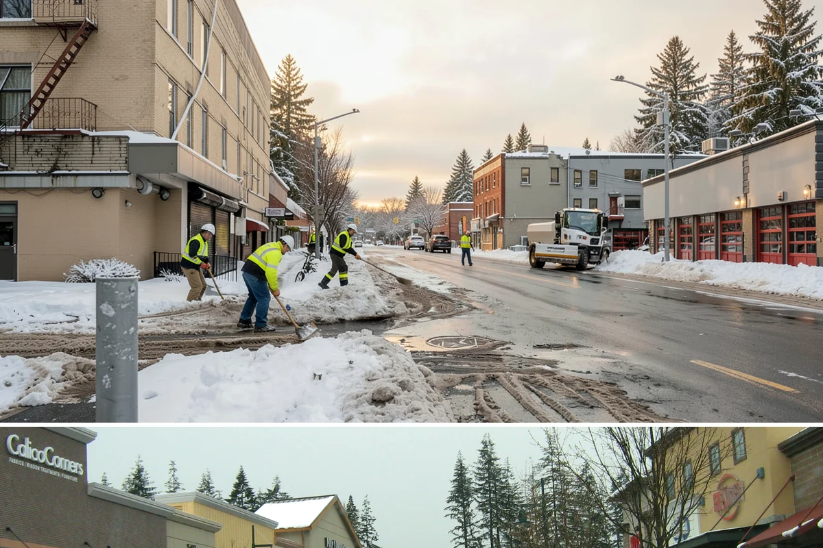 Liquid Salt Spraying in Mill Creek, Snohomish County, WA - Liquid salt spraying is used through the core winter months whenever light ice or freezing drizzle threatens traction.