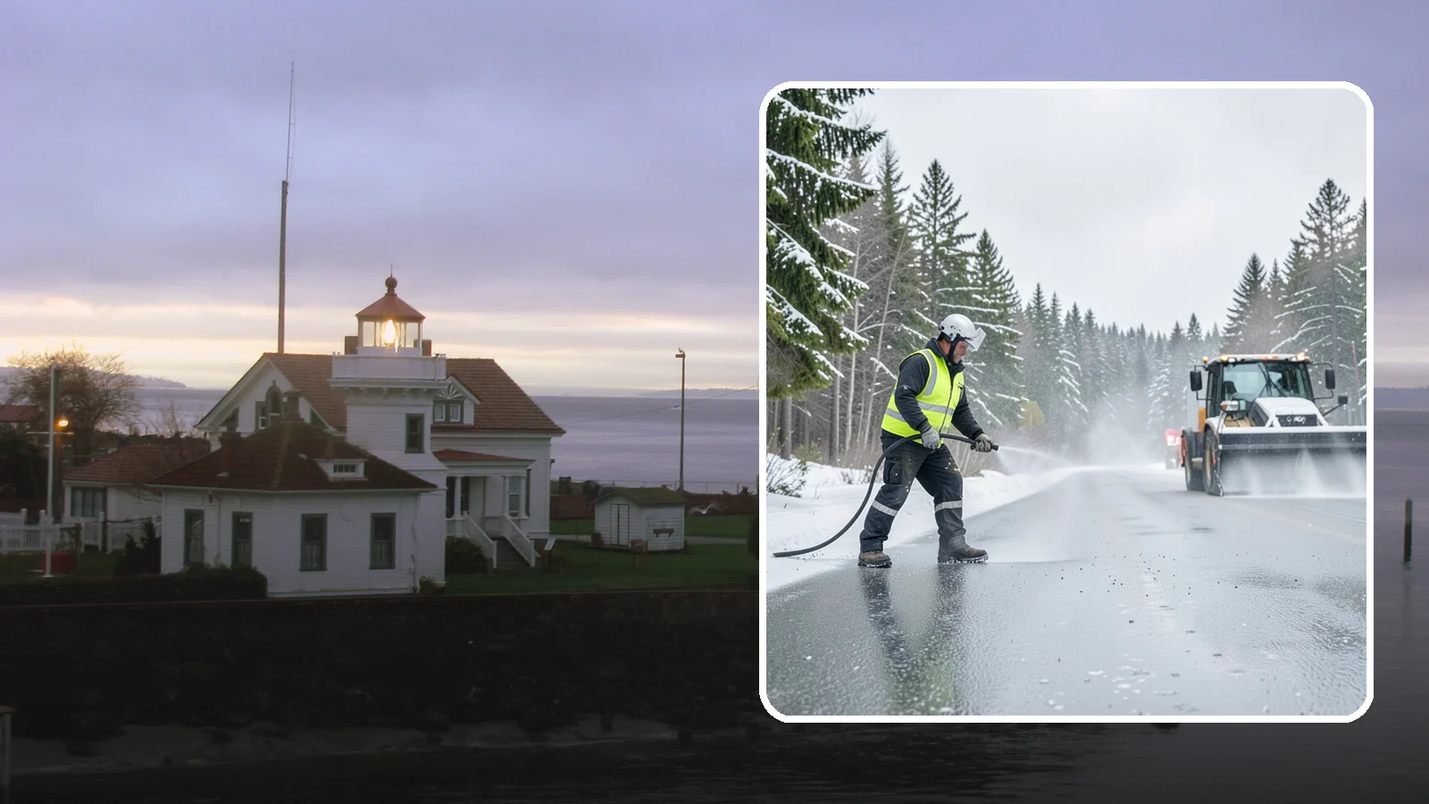 Liquid Salt Spraying in Mukilteo, Snohomish County, WA - Liquid salt spraying applies deicer in solution form for fast, even coverage that resists wind scatter and bounce.