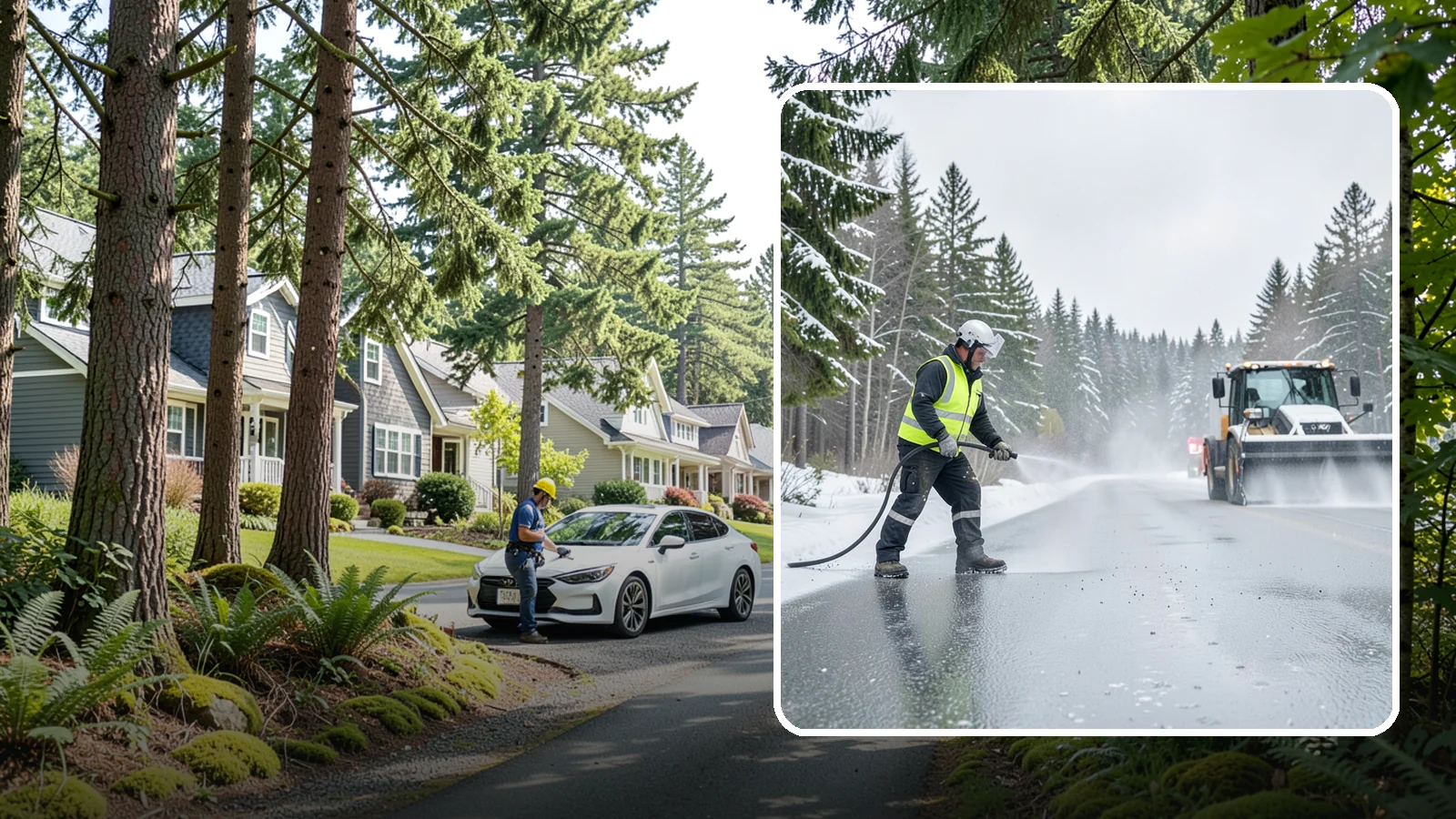 Liquid Salt Spraying in Normandy Park, King County, WA - Liquid salt spraying applies deicer in solution form for fast, even coverage that resists wind scatter and bounce.