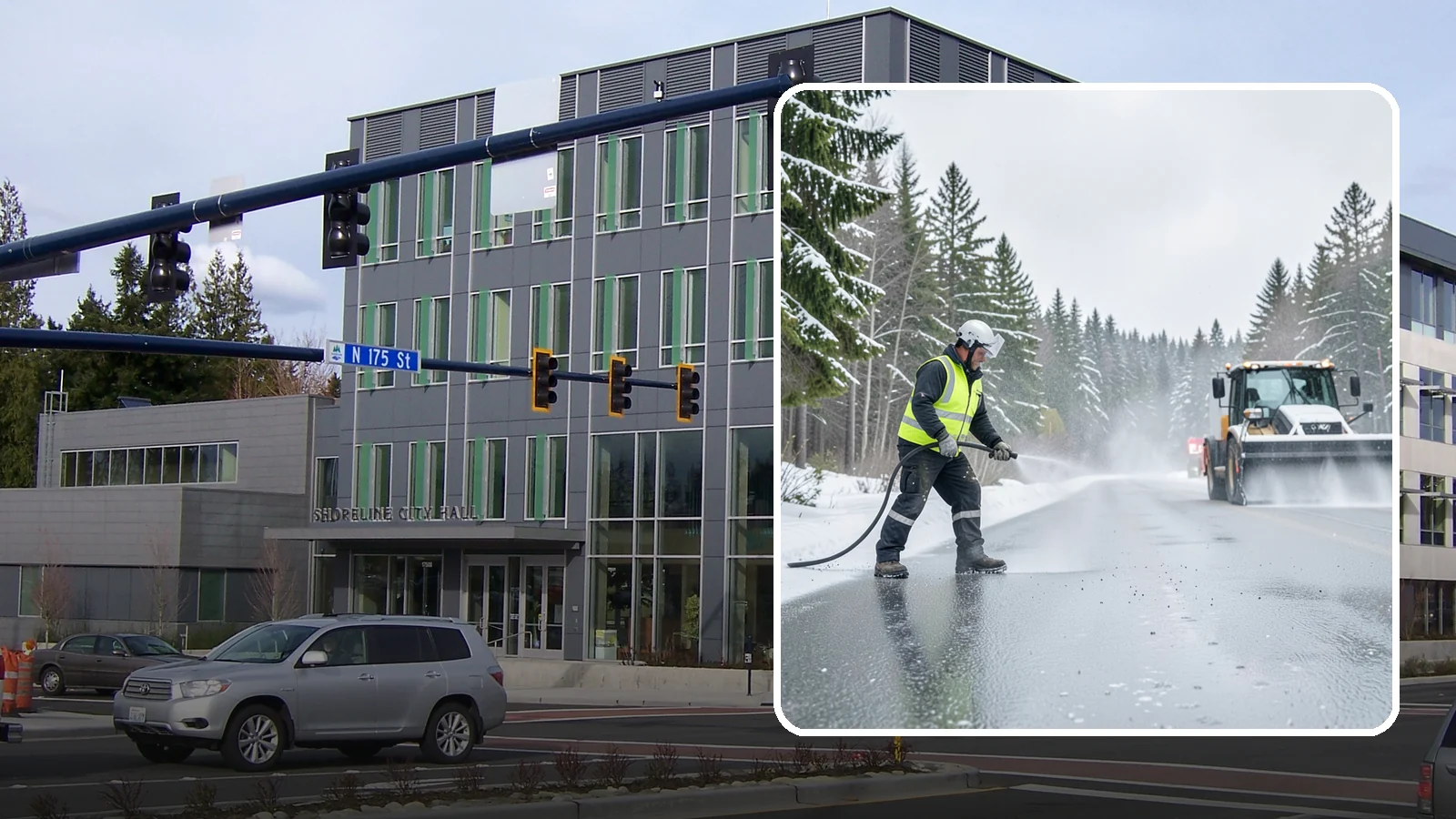 Liquid Salt Spraying in Shoreline, King County, WA - Liquid salt spraying applies deicer in solution form for fast, even coverage that resists wind scatter and bounce.