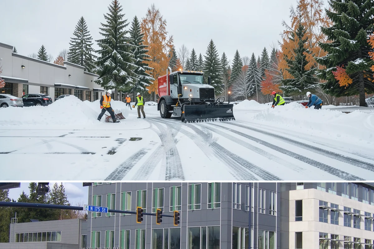 Liquid Salt Spraying in Shoreline, King County, WA - Liquid salt spraying is used through the core winter months whenever light ice or freezing drizzle threatens traction.