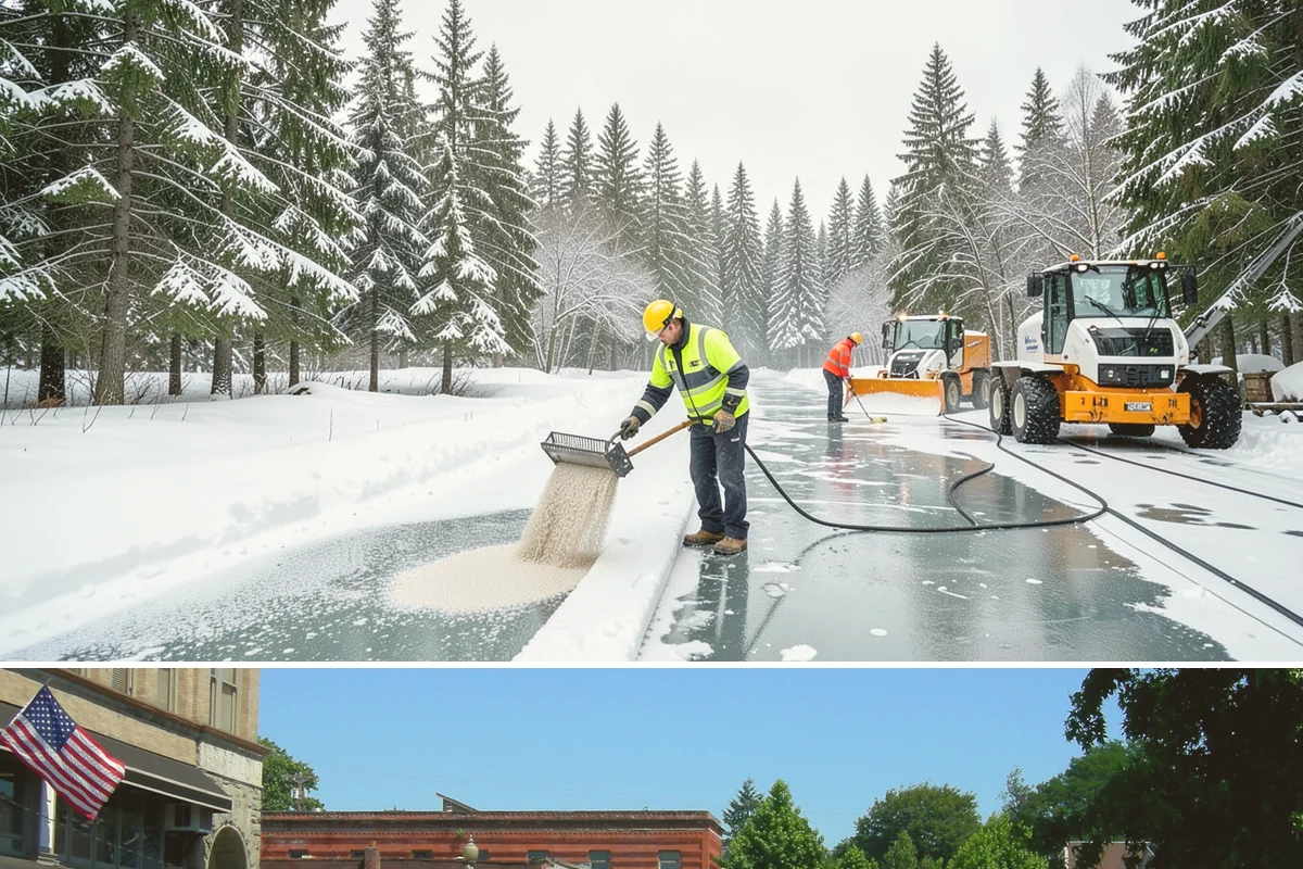 Liquid Salt Spraying in Snohomish, Snohomish County, WA - Liquid salt spraying is used through the core winter months whenever light ice or freezing drizzle threatens traction.