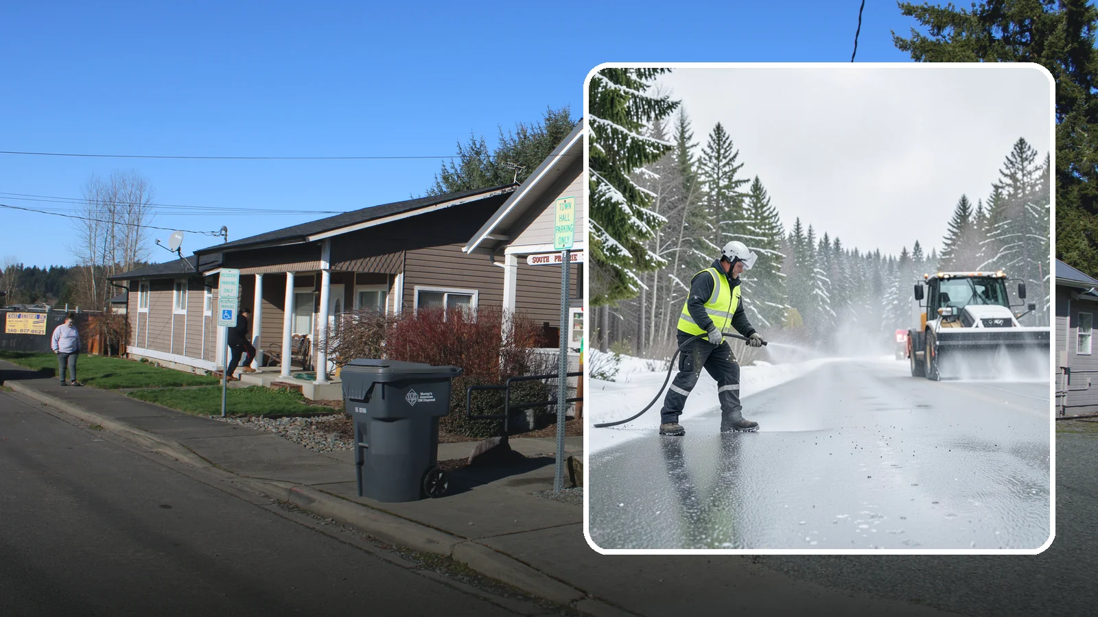 Liquid Salt Spraying in South Prairie, Pierce County, WA - Liquid salt spraying applies deicer in solution form for fast, even coverage that resists wind scatter and bounce.