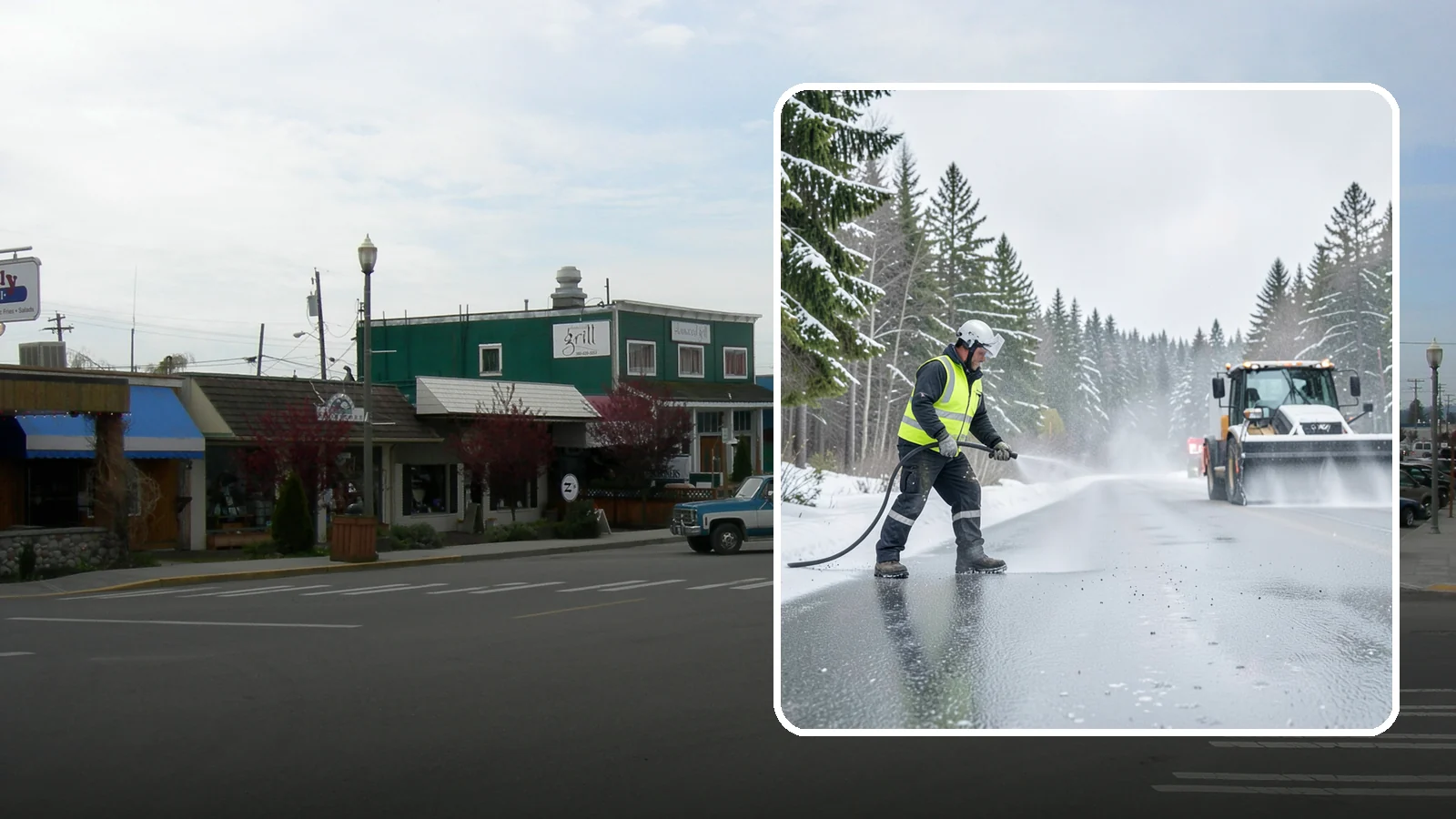 Liquid Salt Spraying in Stanwood, Snohomish County, WA - Liquid salt spraying applies deicer in solution form for fast, even coverage that resists wind scatter and bounce.