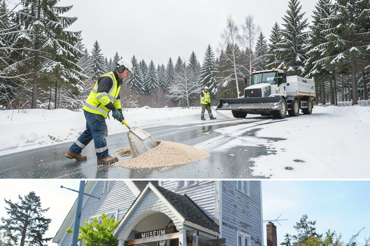 Liquid Salt Spraying in Steilacoom, Pierce County, WA - Liquid salt spraying is used through the core winter months whenever light ice or freezing drizzle threatens traction.