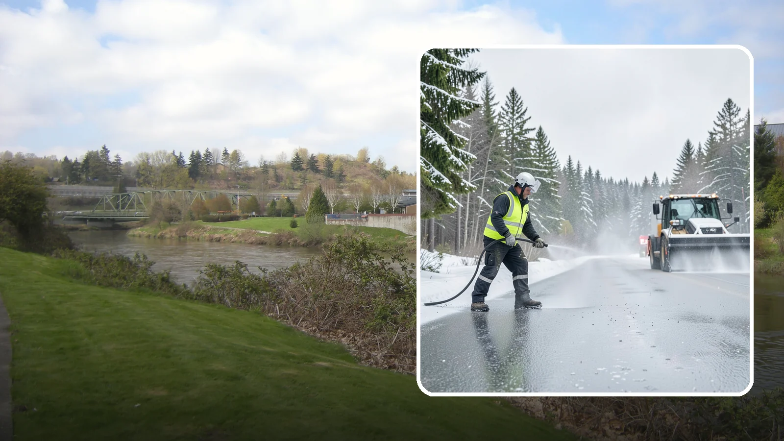 Liquid Salt Spraying in Tukwila, King County, WA - Liquid salt spraying applies deicer in solution form for fast, even coverage that resists wind scatter and bounce.