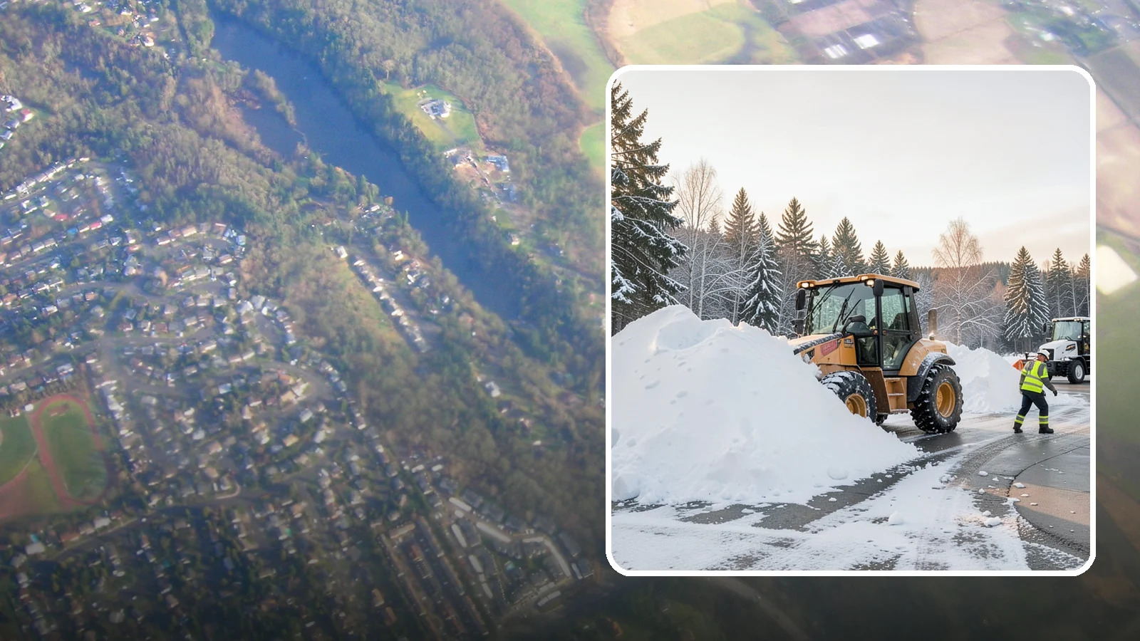 Loader Snow Relocation in Algona, King County, WA - We use wheel loaders to move large volumes of snow quickly across big commercial sites.