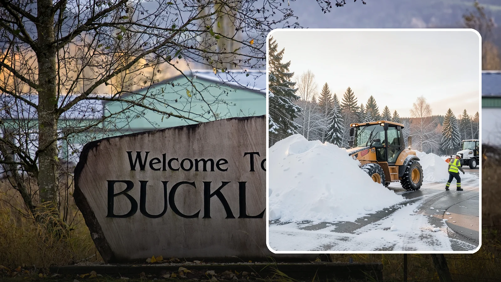 Loader Snow Relocation in Buckley, Pierce County, WA - We use wheel loaders to move large volumes of snow quickly across big commercial sites.