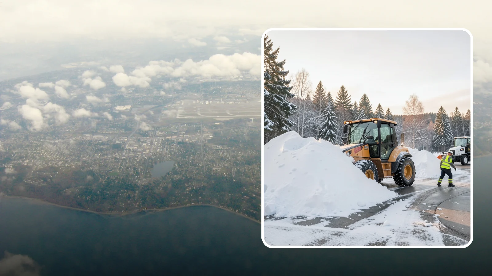 Loader Snow Relocation in Burien, King County, WA - We use wheel loaders to move large volumes of snow quickly across big commercial sites.