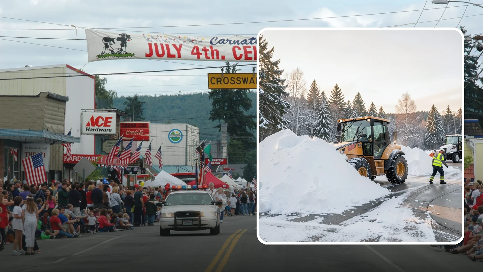 Loader Snow Relocation in Carnation, King County, WA - We use wheel loaders to move large volumes of snow quickly across big commercial sites.