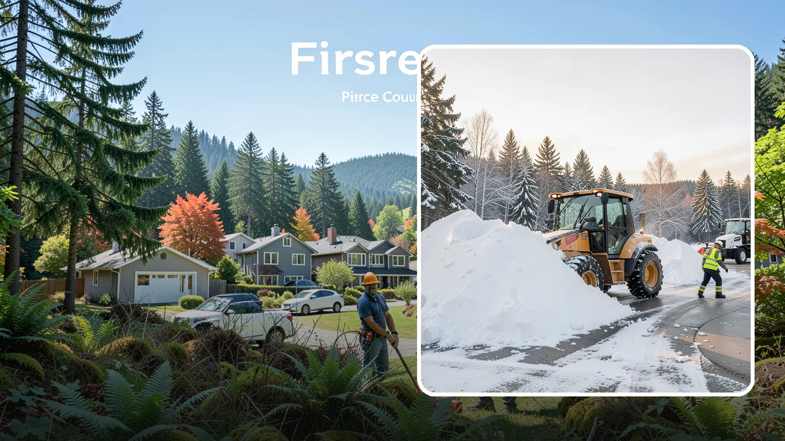 Loader Snow Relocation in Fircrest, Pierce County, WA - We use wheel loaders to move large volumes of snow quickly across big commercial sites.