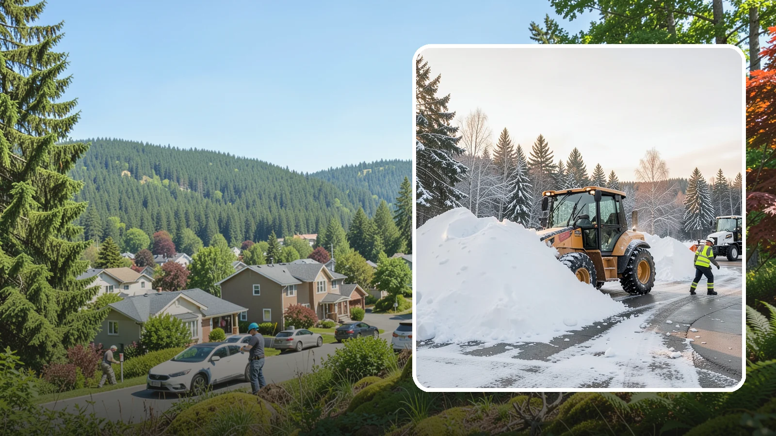Loader Snow Relocation in Index, Snohomish County, WA - We use wheel loaders to move large volumes of snow quickly across big commercial sites.