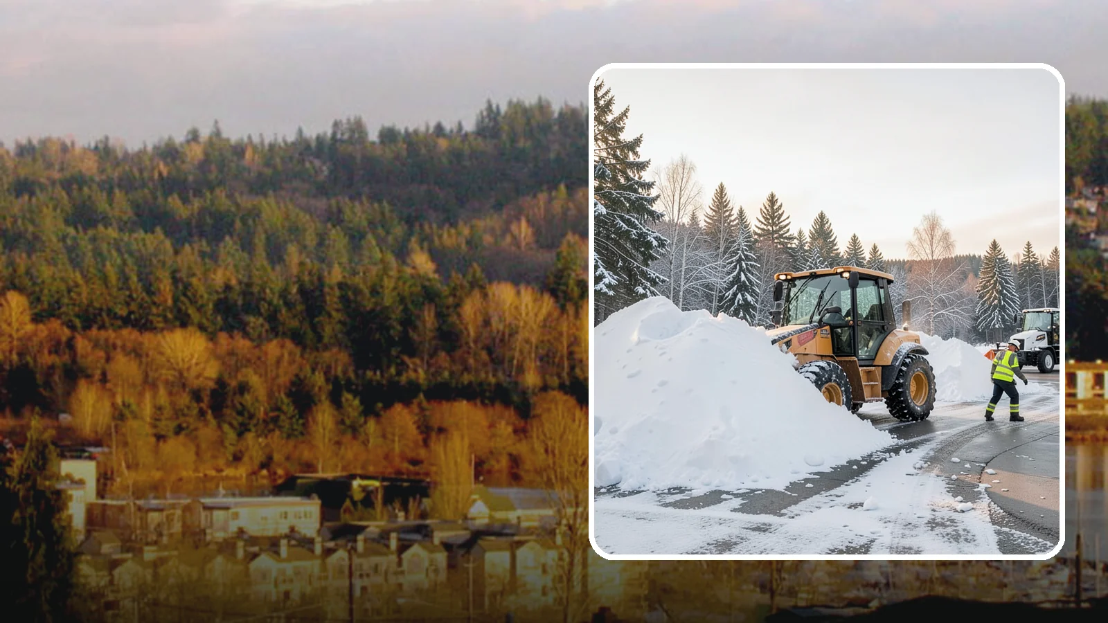 Loader Snow Relocation in Kenmore, King County, WA - We use wheel loaders to move large volumes of snow quickly across big commercial sites.