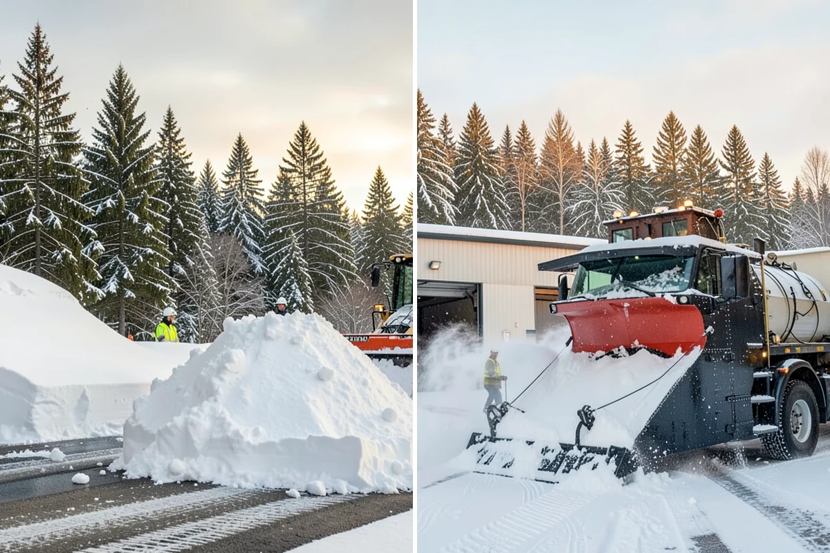 Loader Snow Relocation in Kenmore, King County, WA - Assess site volume and relocation targets