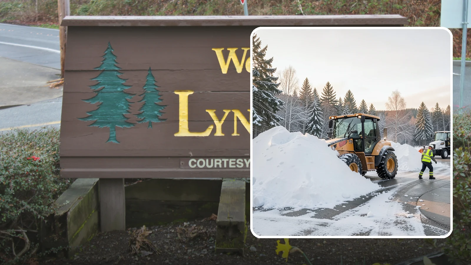 Loader Snow Relocation in Lynnwood, Snohomish County, WA - We use wheel loaders to move large volumes of snow quickly across big commercial sites.