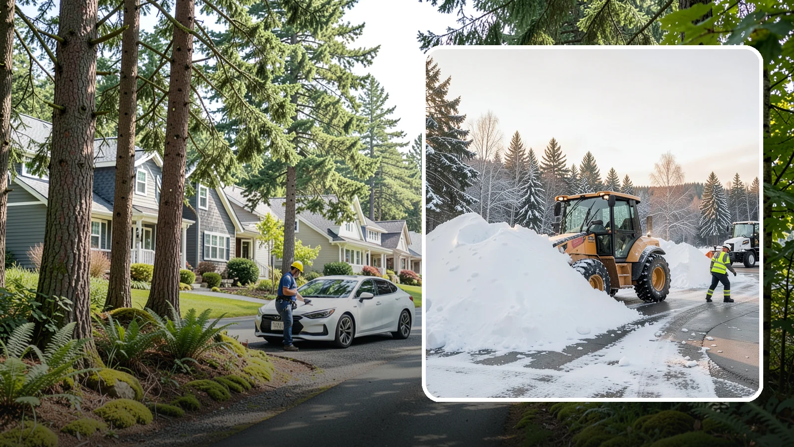 Loader Snow Relocation in Normandy Park, King County, WA - We use wheel loaders to move large volumes of snow quickly across big commercial sites.