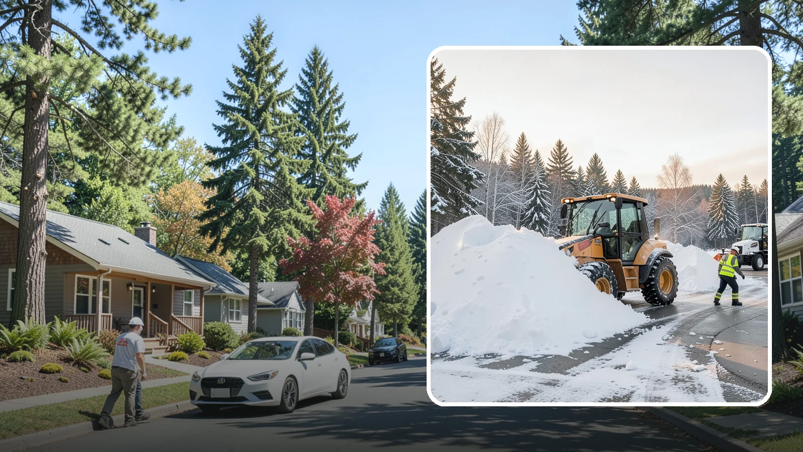 Loader Snow Relocation in Orting, Pierce County, WA - We use wheel loaders to move large volumes of snow quickly across big commercial sites.