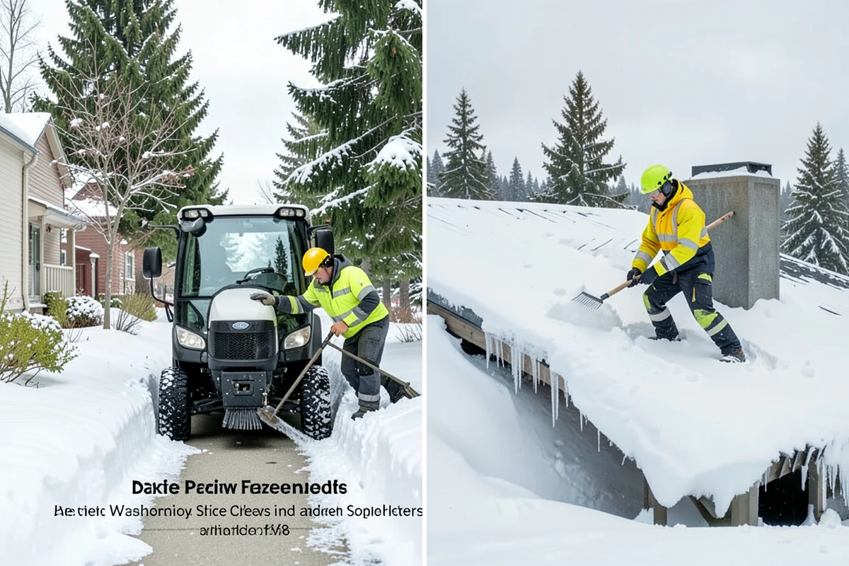 Loader Snow Relocation in Shoreline, King County, WA - Assess site volume and relocation targets