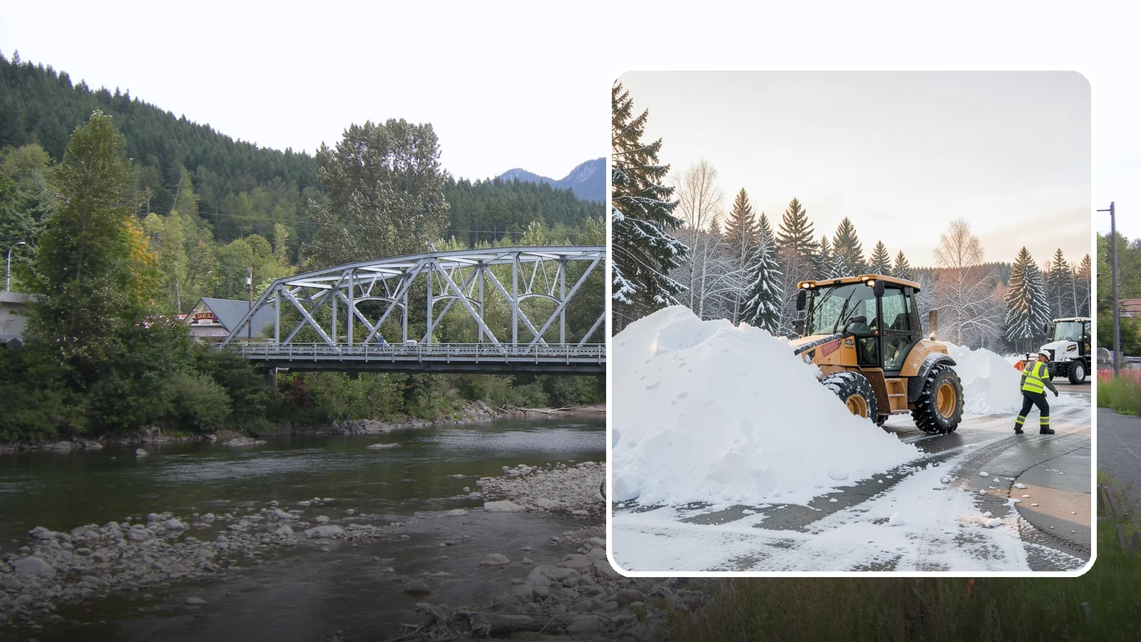 Loader Snow Relocation in Skykomish, King County, WA - We use wheel loaders to move large volumes of snow quickly across big commercial sites.
